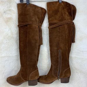 Frye suede over the knee boots